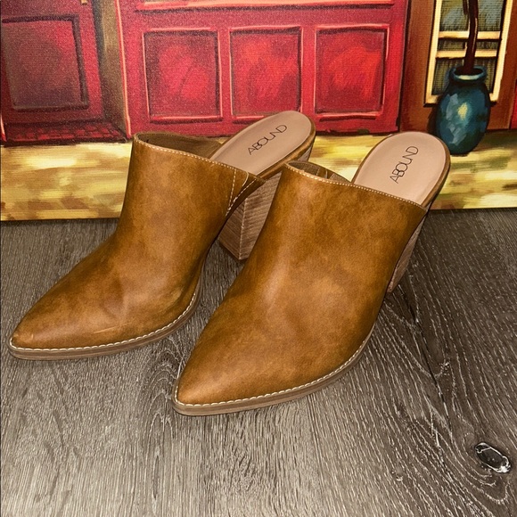 Abound Shoes - Abound Women's Brown Leather Mules